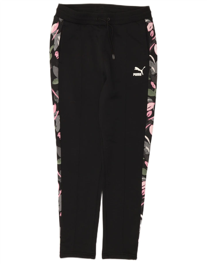 Puma Damen-Trainingshose, UK 10, Größe S, schwarz, geblümt, Polyester