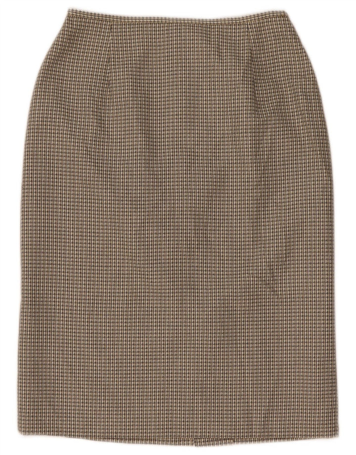 Marks & Spencer Damen Bleistiftrock UK 10 Small W26 Grau kariertes Polyester