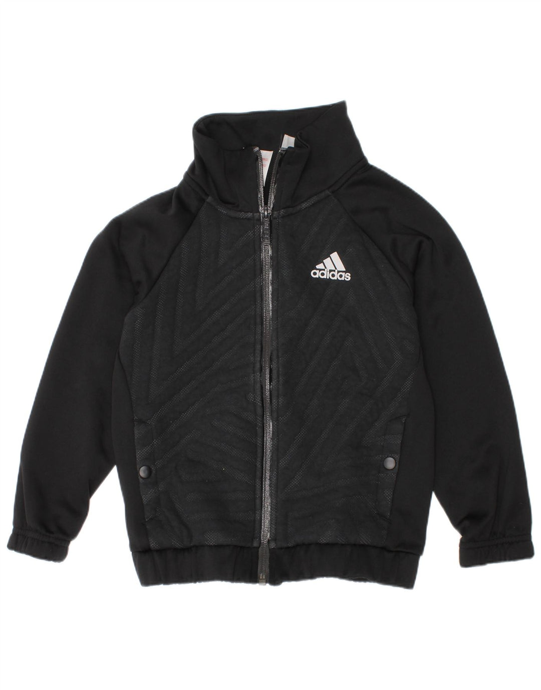 Adidas Jungen Grafik-Trainingsanzug-Top-Jacke, 5–6 Jahre, schwarz, geometrisch