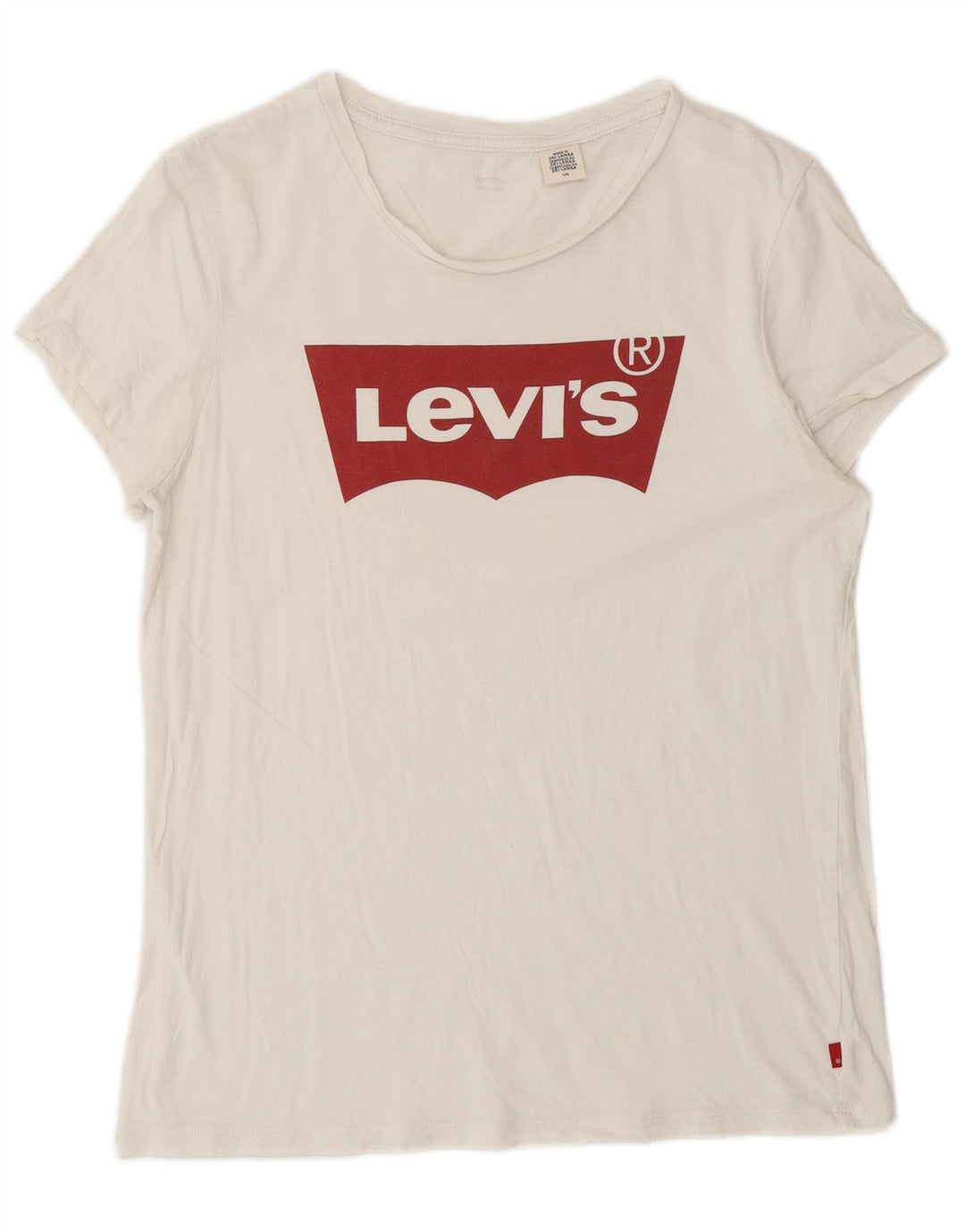 LEVI'S Damen Grafik-T-Shirt-Oberteil UK 14 Large Weiß