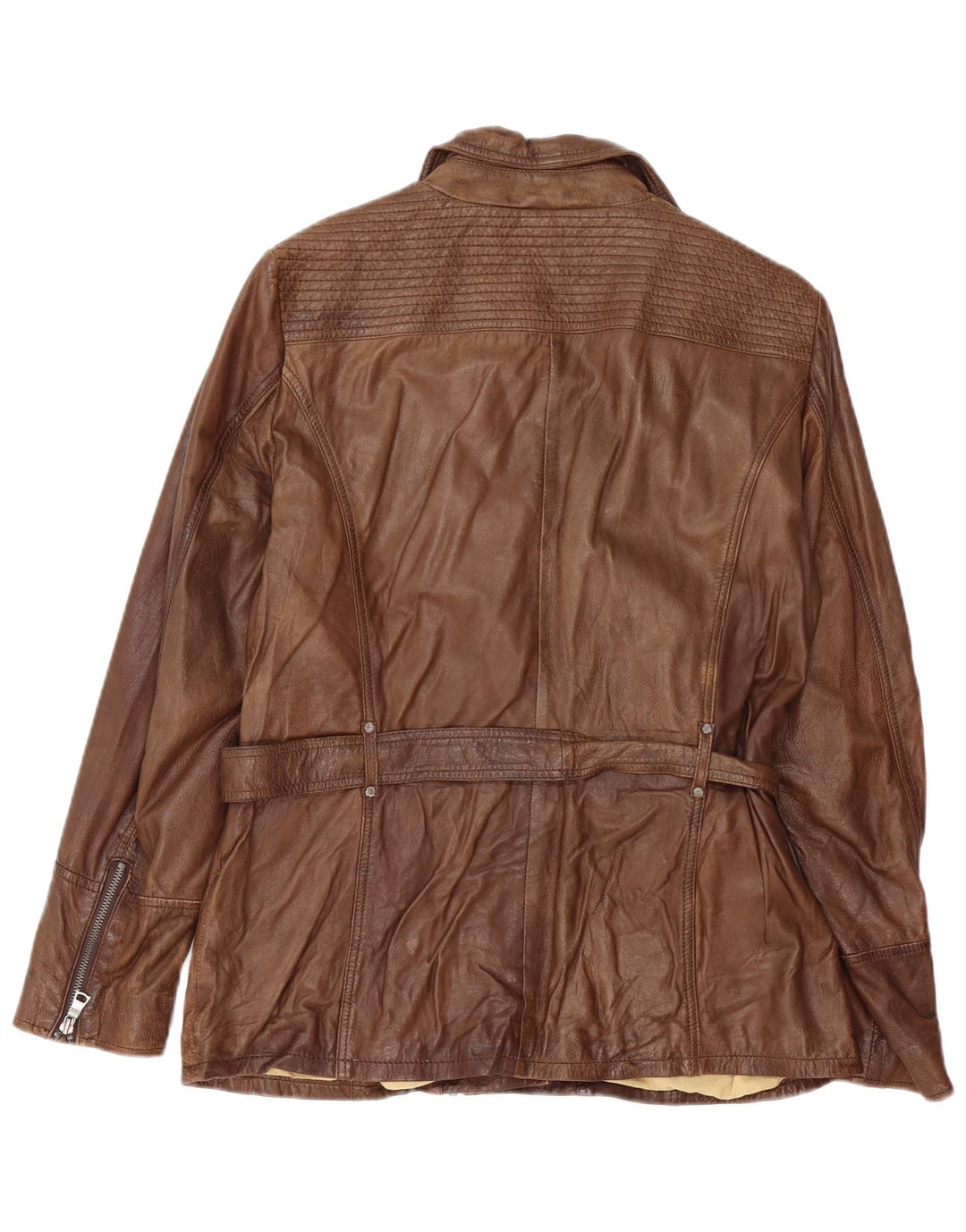 David Moore Damen Leder Bikerjacke UK 16 Large Braun