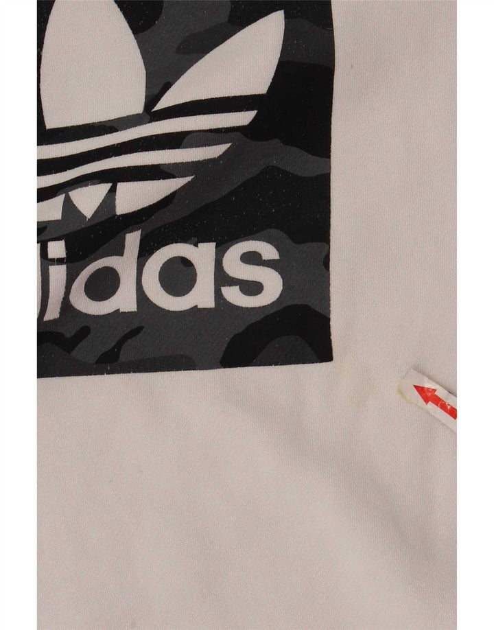 Adidas Jungen Grafik-Sweatshirt-Pullover, 13–14 Jahre, weiße Baumwolle