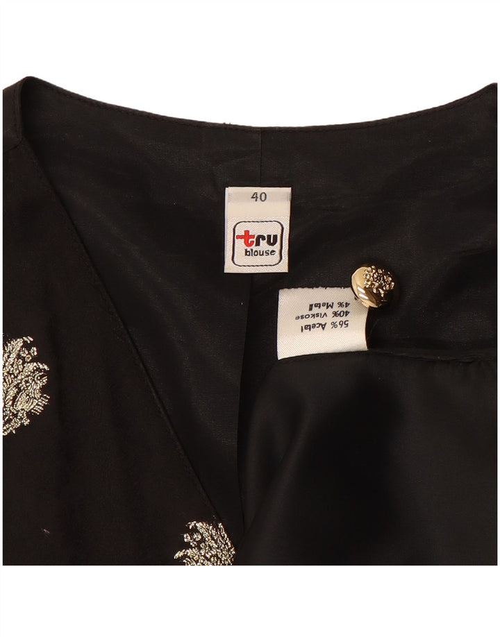 TRU Damen Weste EU 40 Medium Black Floral Acetate
