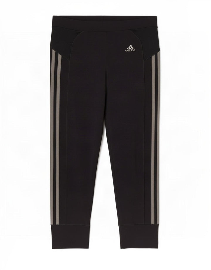 Adidas Damen Capri-Leggings UK 8 Small Schwarz Polyester