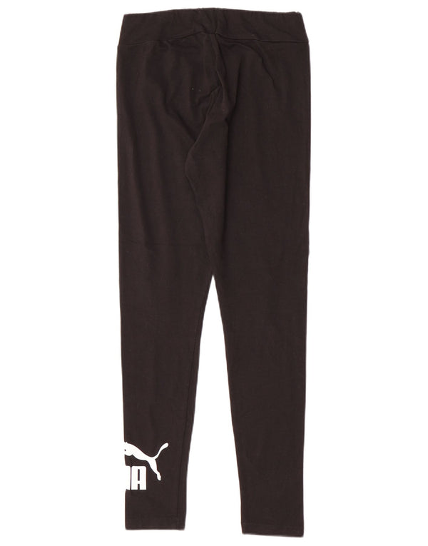 Puma Womens Graphic Leggings UK 12 Medium Black Cotton Sports