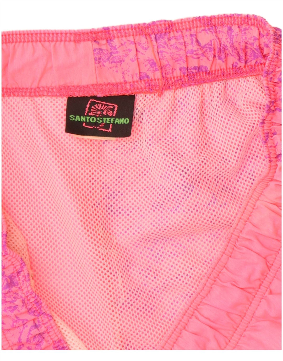 SANTOSTEFANO Herren-Badeshorts mit Grafik, IT 52, groß, rosa, Farbblock