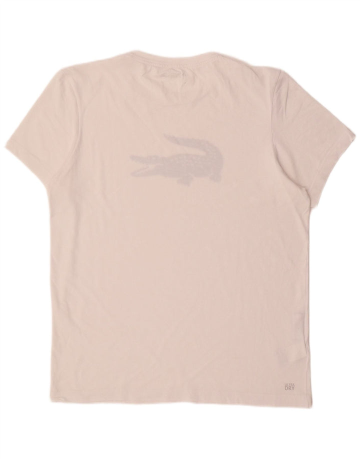 LACOSTE Herren-T-Shirt mit Grafik, Größe 5, Größe L, weiße Baumwolle