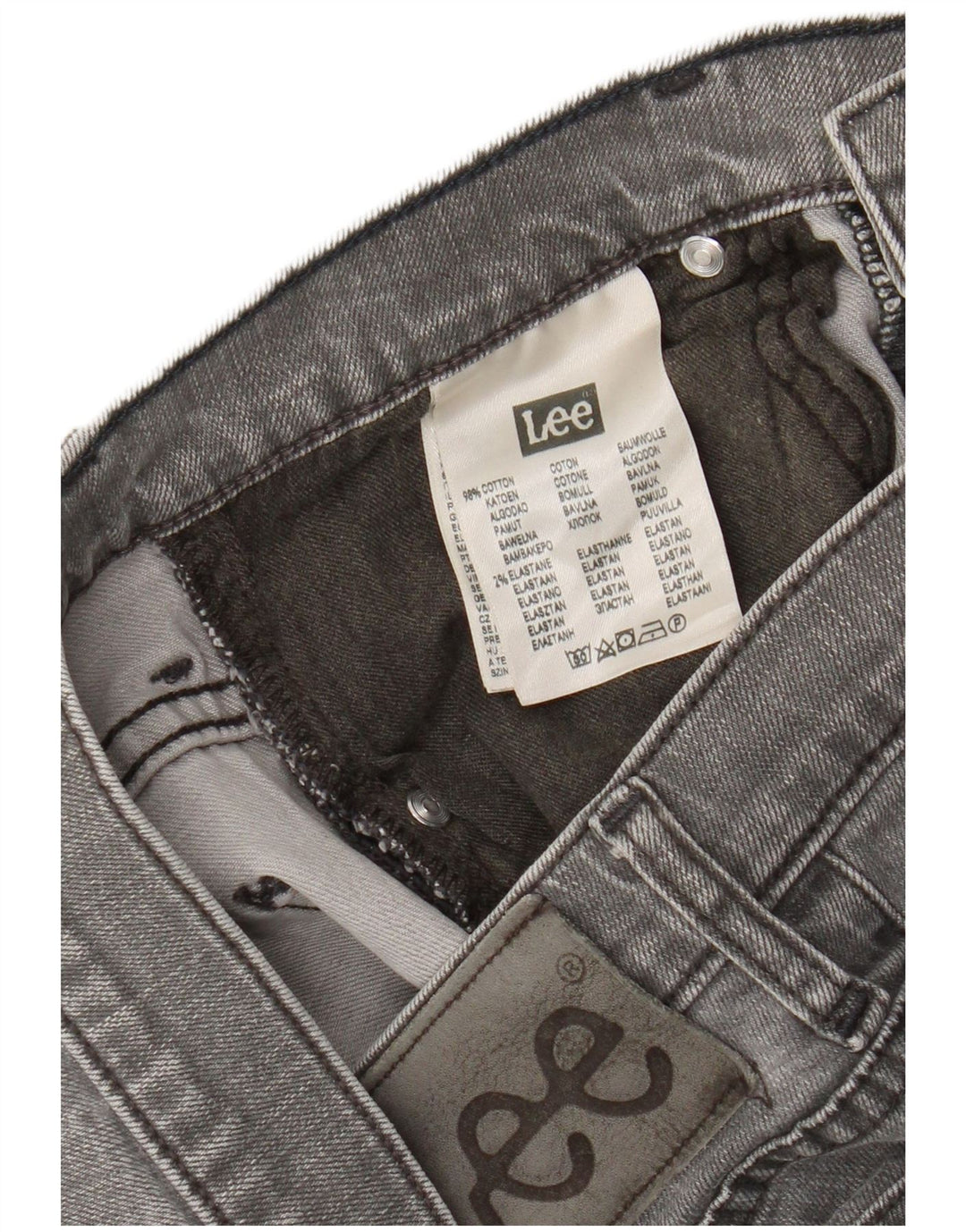 Lee Herren Powell Slim Jeans W31 L28 Graue Baumwolle