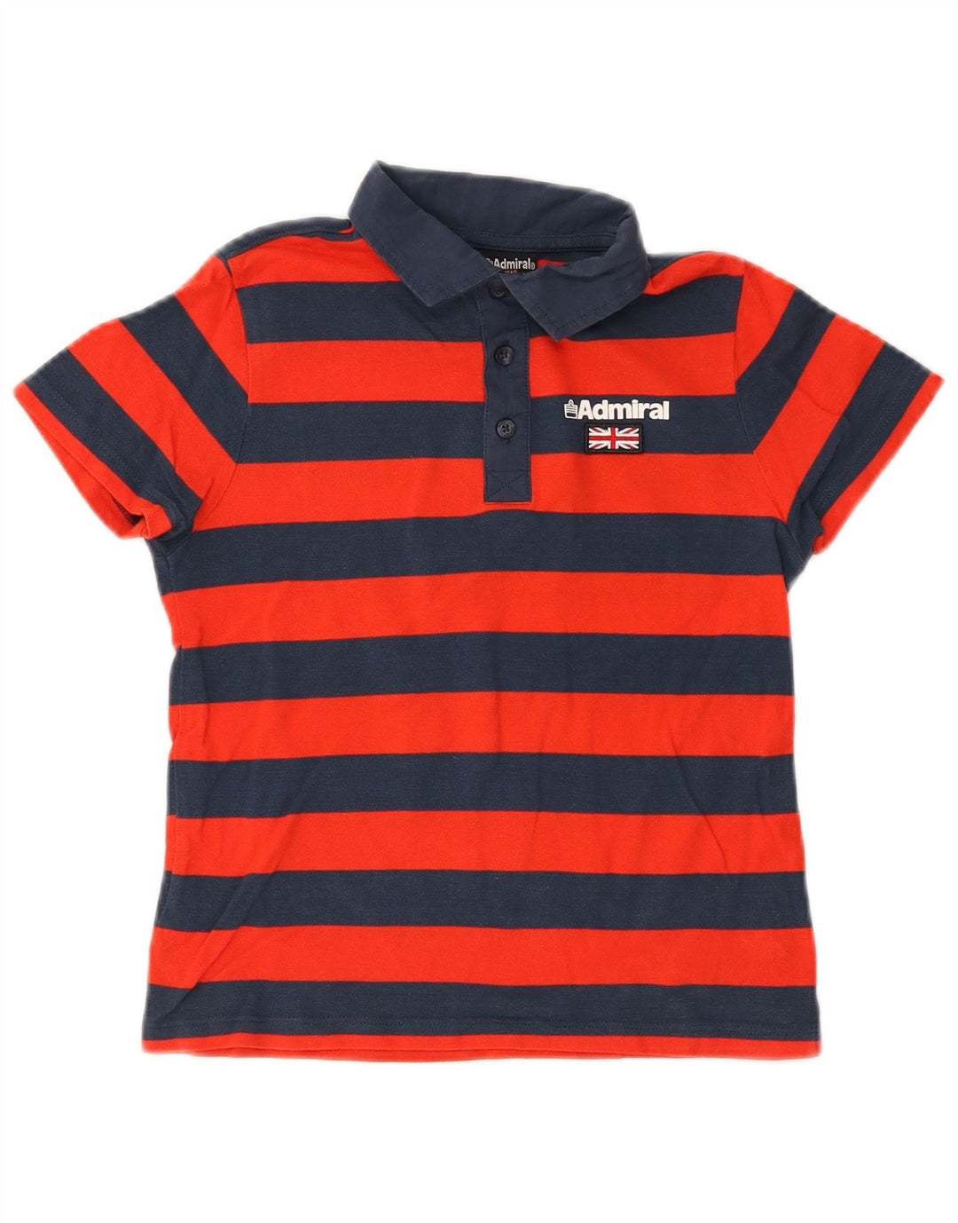 Admiral Jungen-Poloshirt, 9–10 Jahre, rot gestreift, Baumwolle