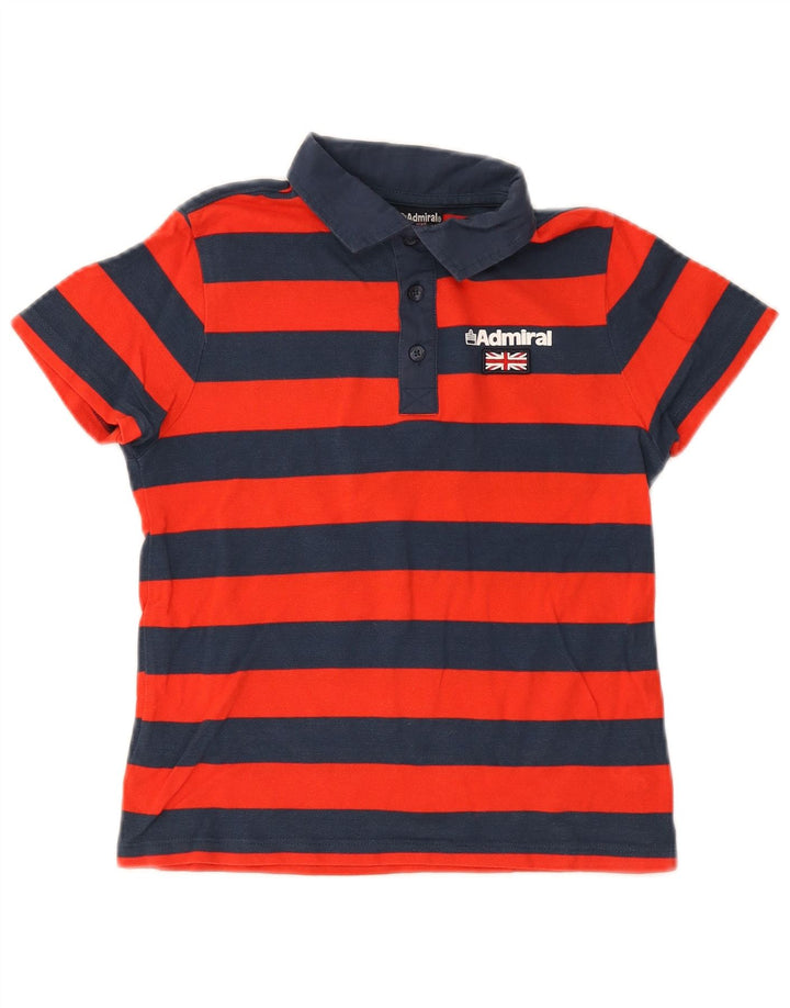 Admiral Jungen-Poloshirt, 9–10 Jahre, rot gestreift, Baumwolle
