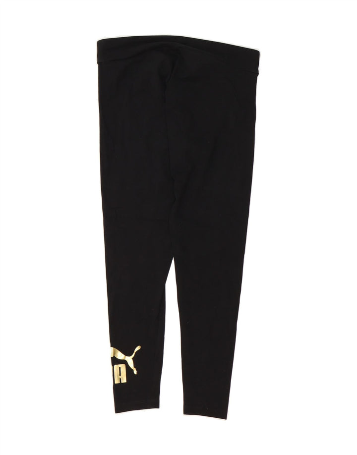 PUMA Womens Graphic Leggings UK 14 Large  Black Cotton Vintage Puma and Second-Hand Puma from Messina Hembry 