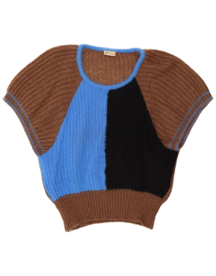 Berri Damen-Pullover mit U-Boot-Ausschnitt, UK 14, Mittelbraun, Farbblock-Angora