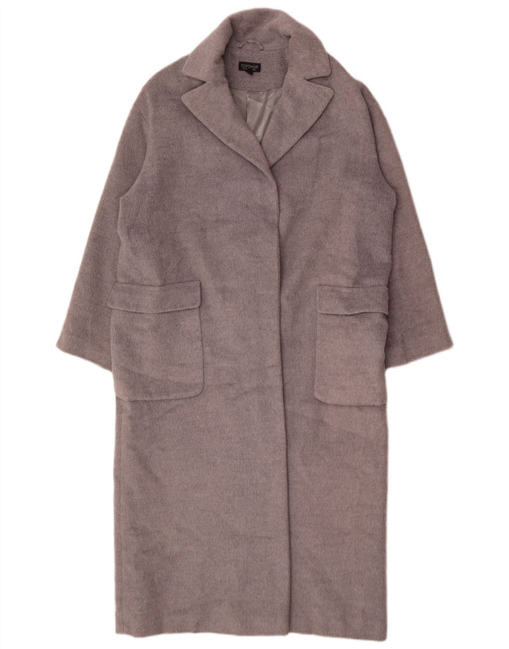 Topshop Damen Übergroßer Mantel UK 12 Mittelgraues Polyester