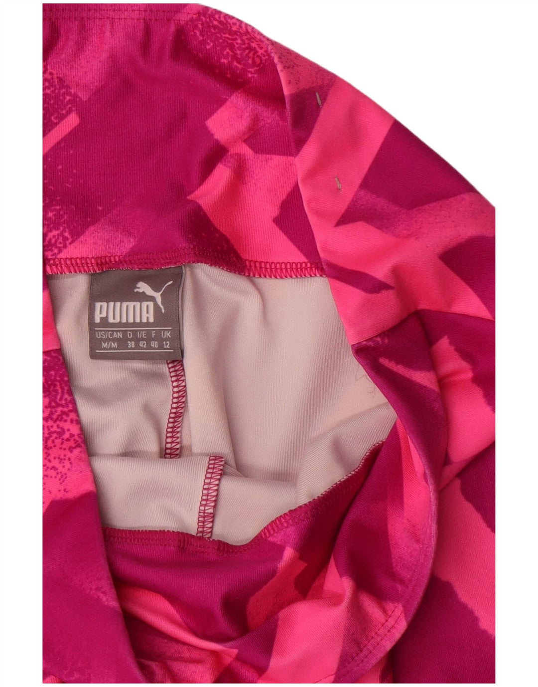 Puma Damen Leggings UK 12 Mittelrosa Geometrisch