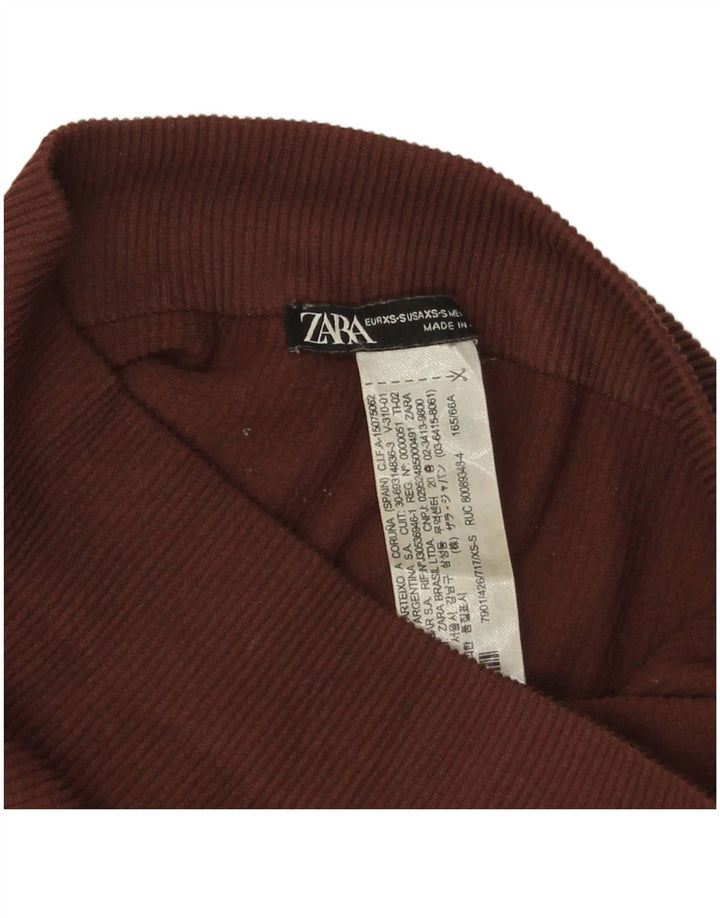 Zara Damen Leggings UK 4 XS Braunes Nylon