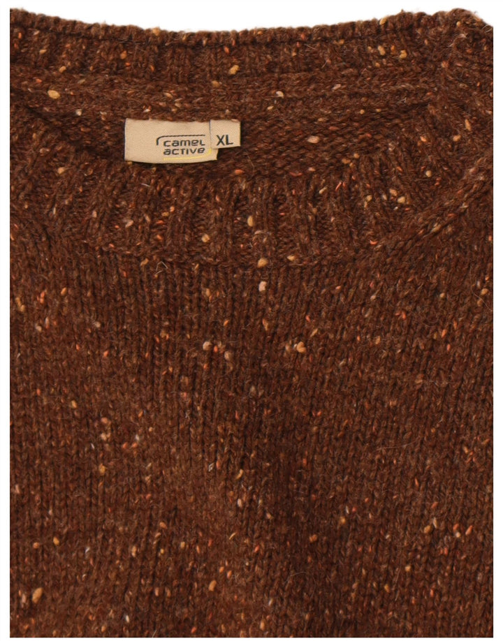 Camel Active Herren-Pullover mit Rundhalsausschnitt, XL, braun meliert