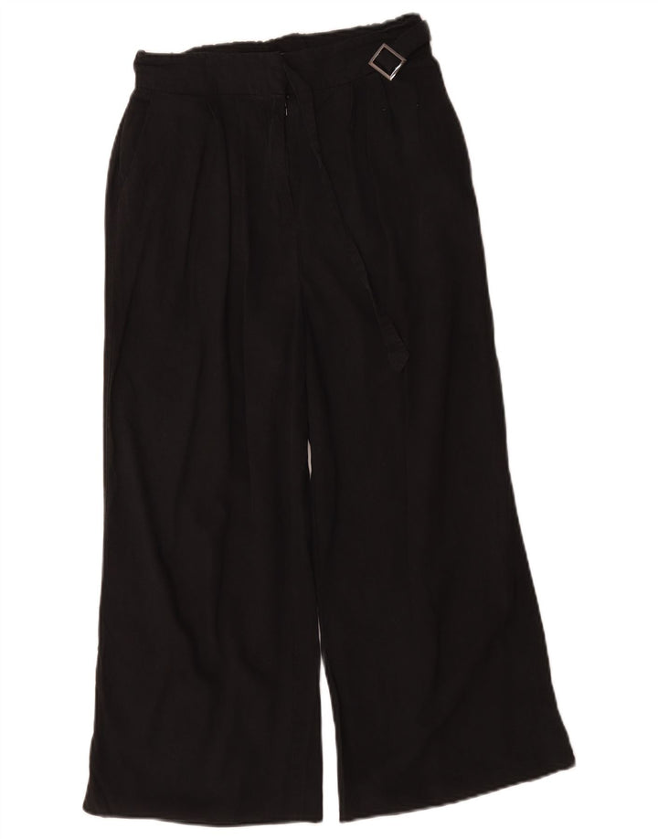 Oasis Damen-Hose mit weitem Bein, kurz geschnitten, W26, L21, Schwarz