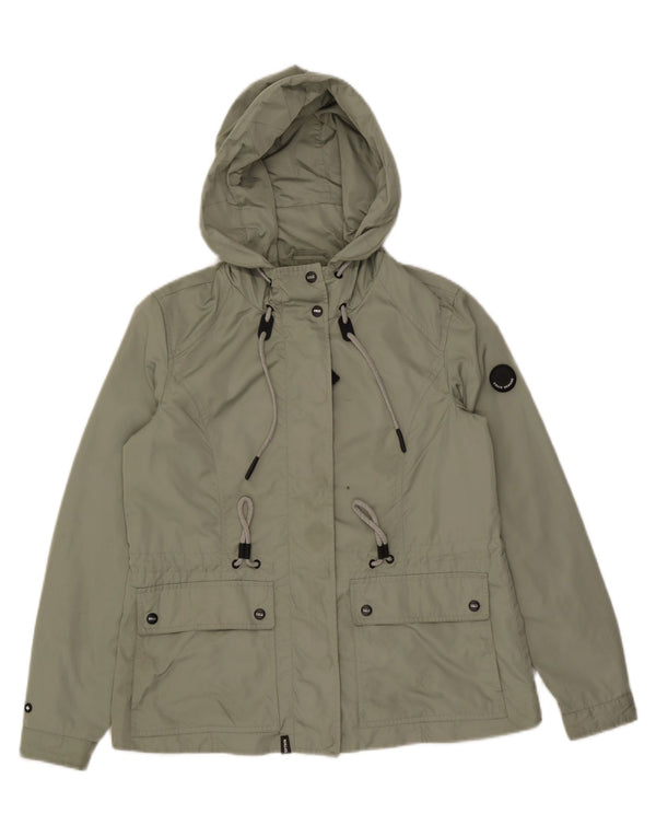 KHUJO Damen-Utility-Jacke mit Kapuze, UK 14, Mittelgrün, Polyester