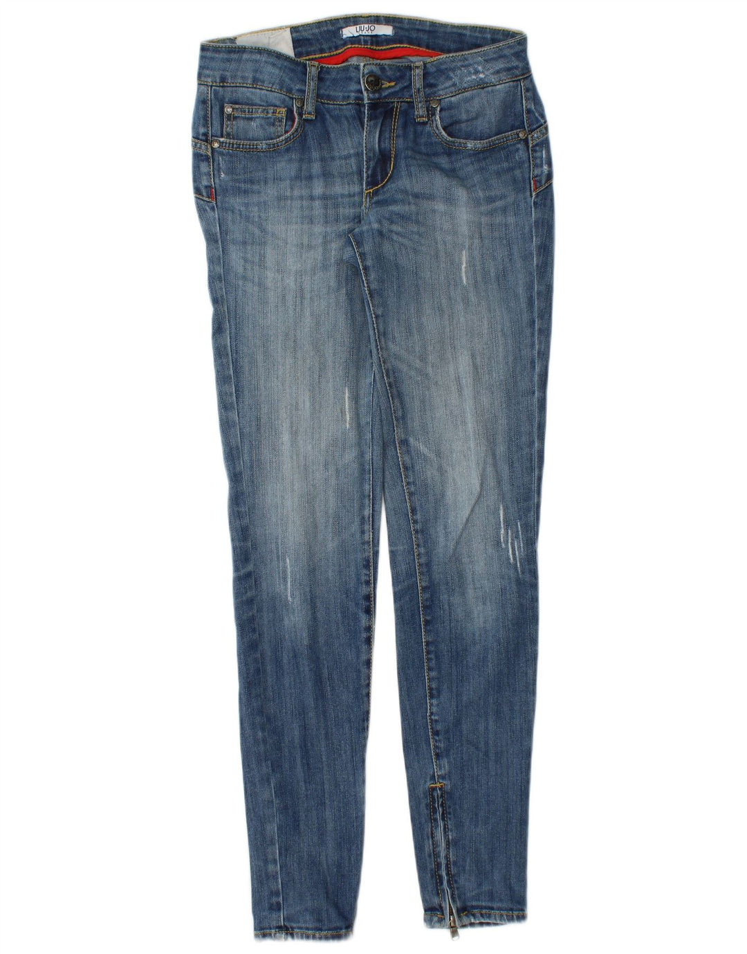 LIU JO Damen Distressed Skinny Jeans W26 L30 Blau