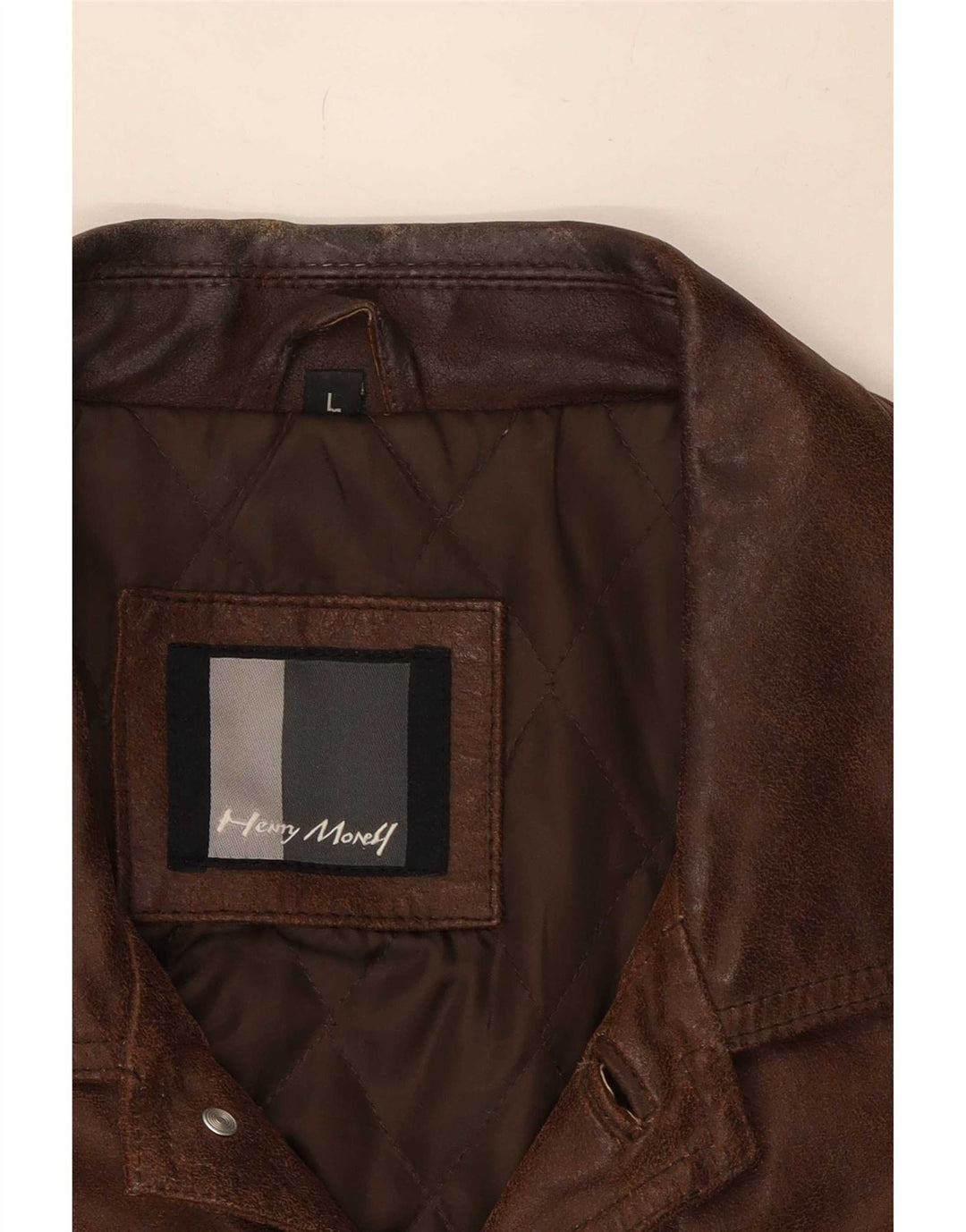 Henry Morell Herren Loose Fit Lederjacke UK 40 Large Braun