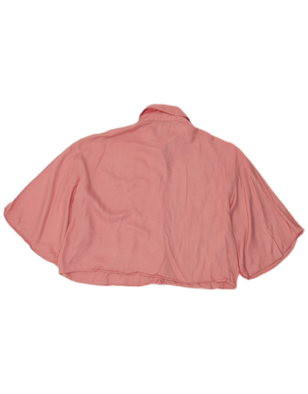 ZARA Damen Crop Batwing Hemdbluse UK 14 Mittelrosa Viskose