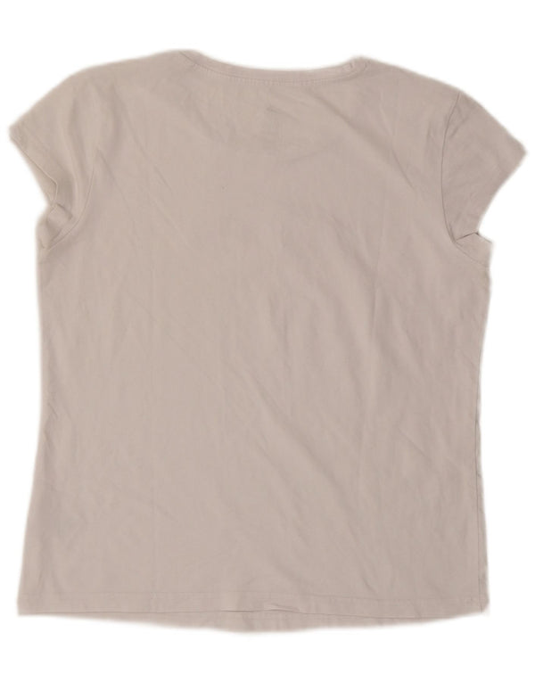 Adidas Damen Climalite Graphic T-Shirt Top UK 16/18 Large Weiße Baumwolle