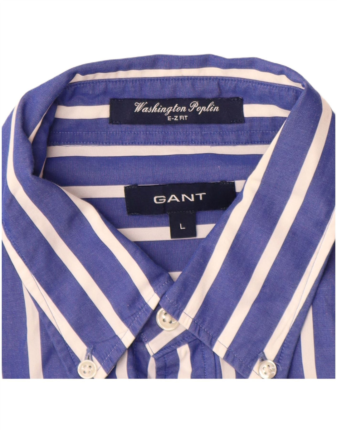 GANT Herren E-Z Fit Hemd, groß, blau gestreift, Baumwolle