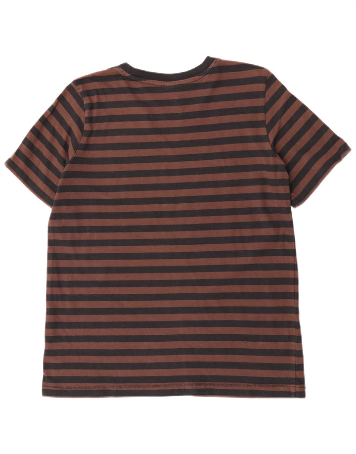 G-Star Herren T-Shirt Top Große braun gestreifte Baumwolle