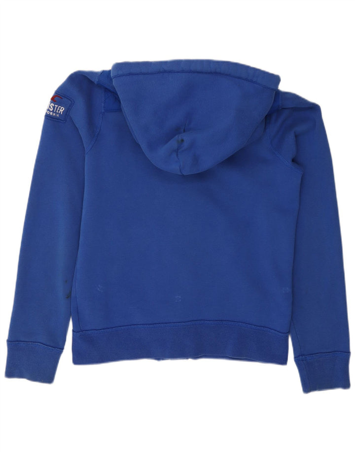 HOLLISTER Herren-Kapuzenpullover mit Reißverschluss, mittelblaue Baumwolle