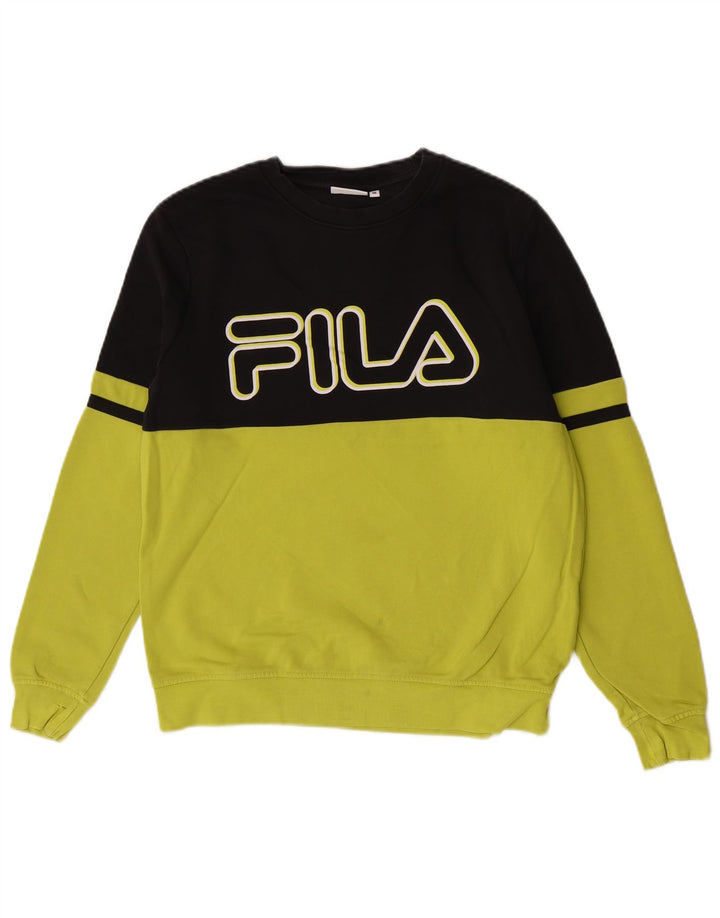 Fila Herren Grafik-Sweatshirt-Pullover Mittelgrüner Farbblock