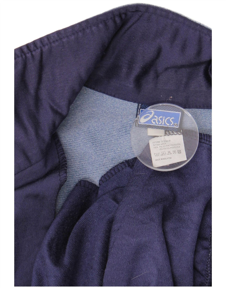 ASICS Herren-Trainingsanzug mit grafischem Oberteil, groß, Marineblau, Farbblock