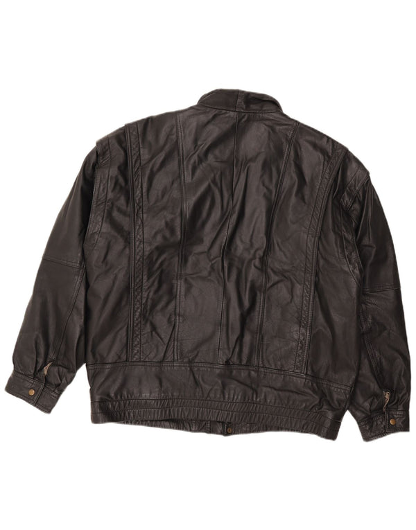 Paviano Herren Lederjacke UK 42 XL Schwarzes Leder