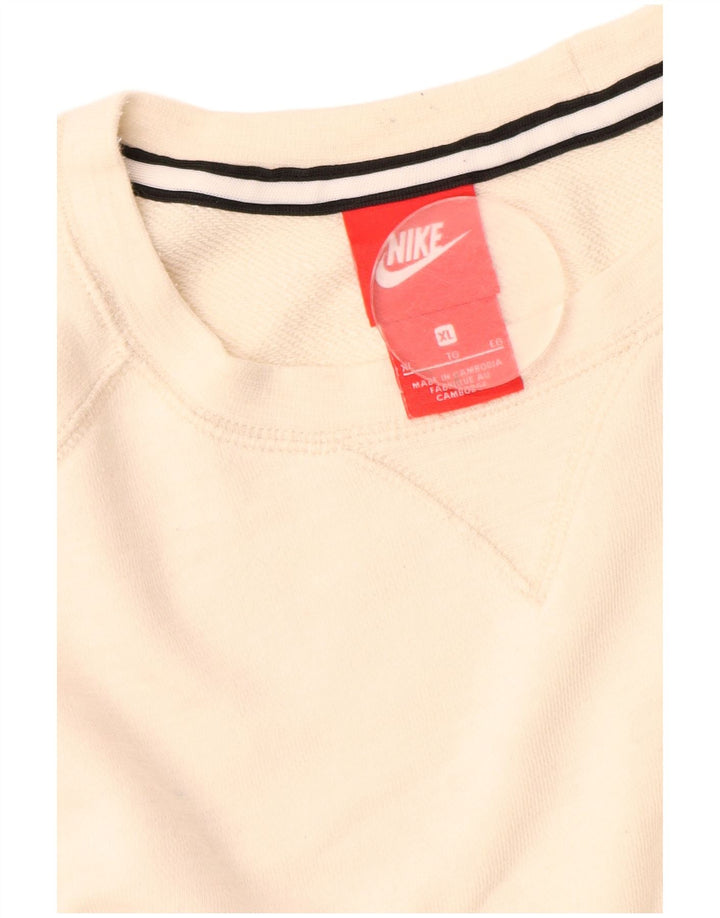 Nike Herren-Sweatshirt-Pullover XL aus weißer Baumwolle