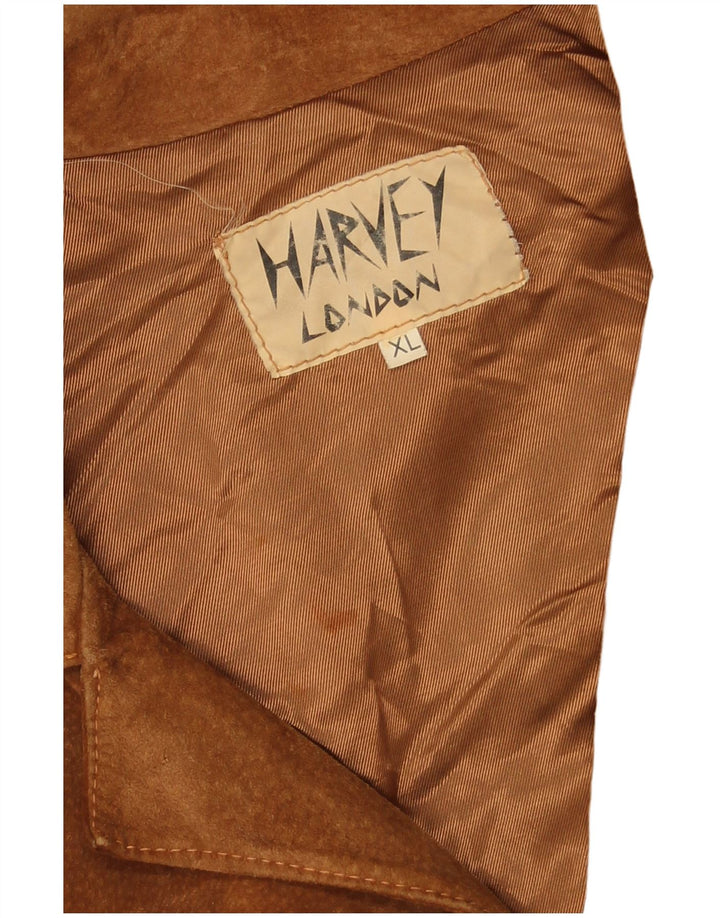 VINTAGE Herren 3-Knopf-Wildleder-Blazerjacke UK 42 XL Braun