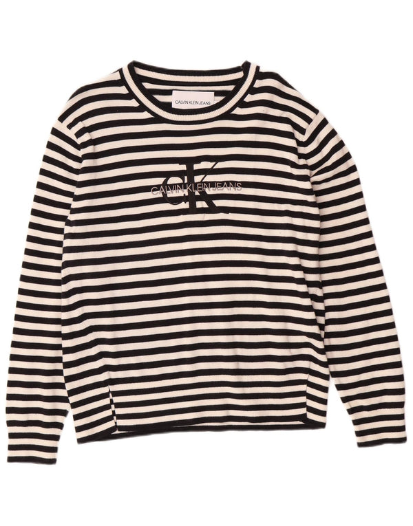 Calvin Klein Damen-Pullover mit U-Boot-Ausschnitt, Größe S, Schwarz, Klassisch