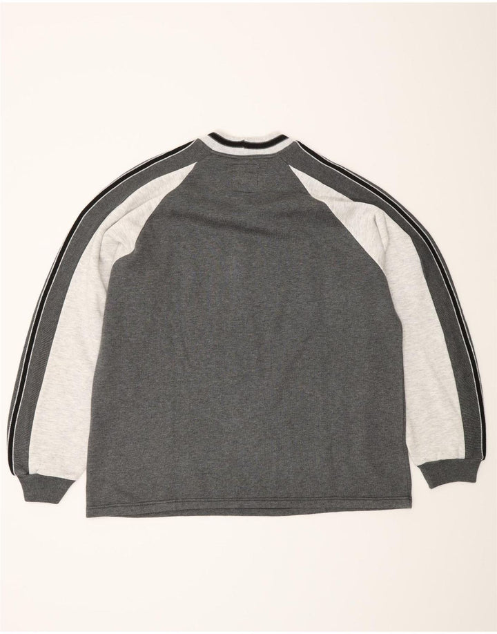 Vintage Herren-Sweatshirt-Pullover, großes graues Farbblock-Acryl