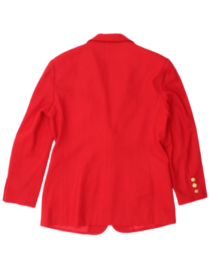 Vintage Damen 2-Knopf-Blazerjacke US 4 Kleine rote Wolle