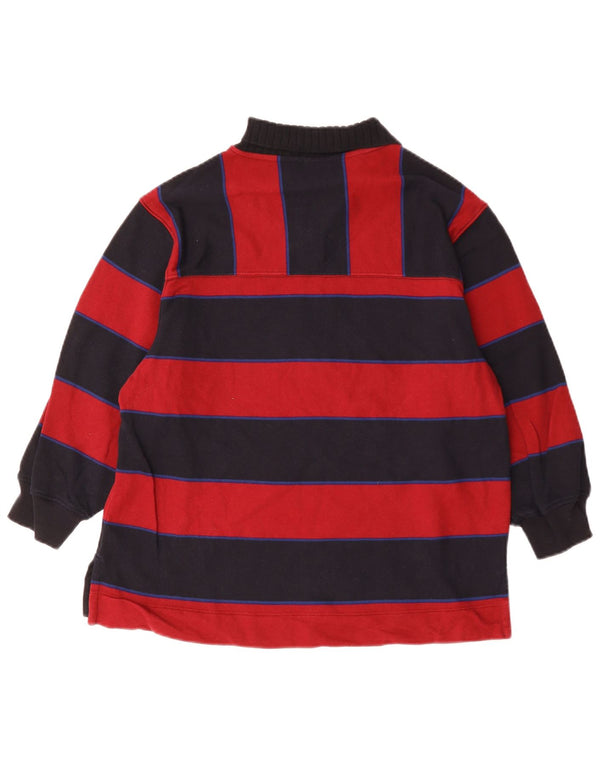 Tommy Hilfiger Rugby-Poloshirt mit 3/4-Ärmeln für Damen, UK 14, mittelrot gestreift