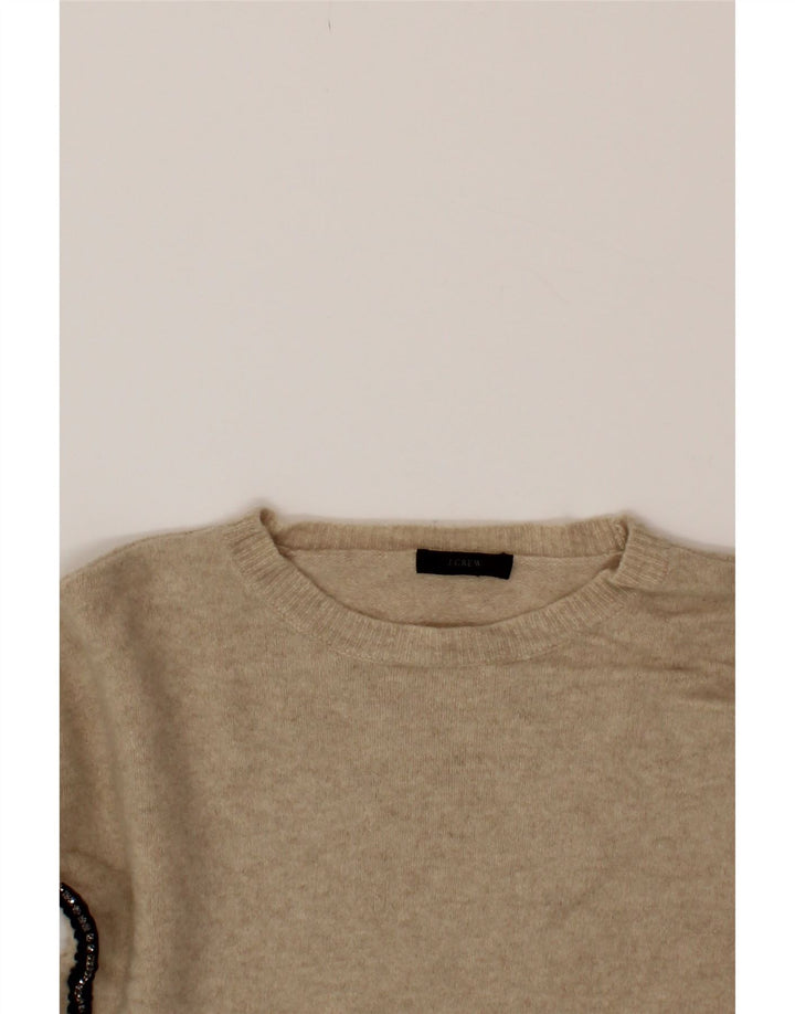 J. CREW Womens Boat Neck Jumper Sweater UK 12 Medium Beige Wool Vintage J. Crew and Second-Hand J. Crew from Messina Hembry 