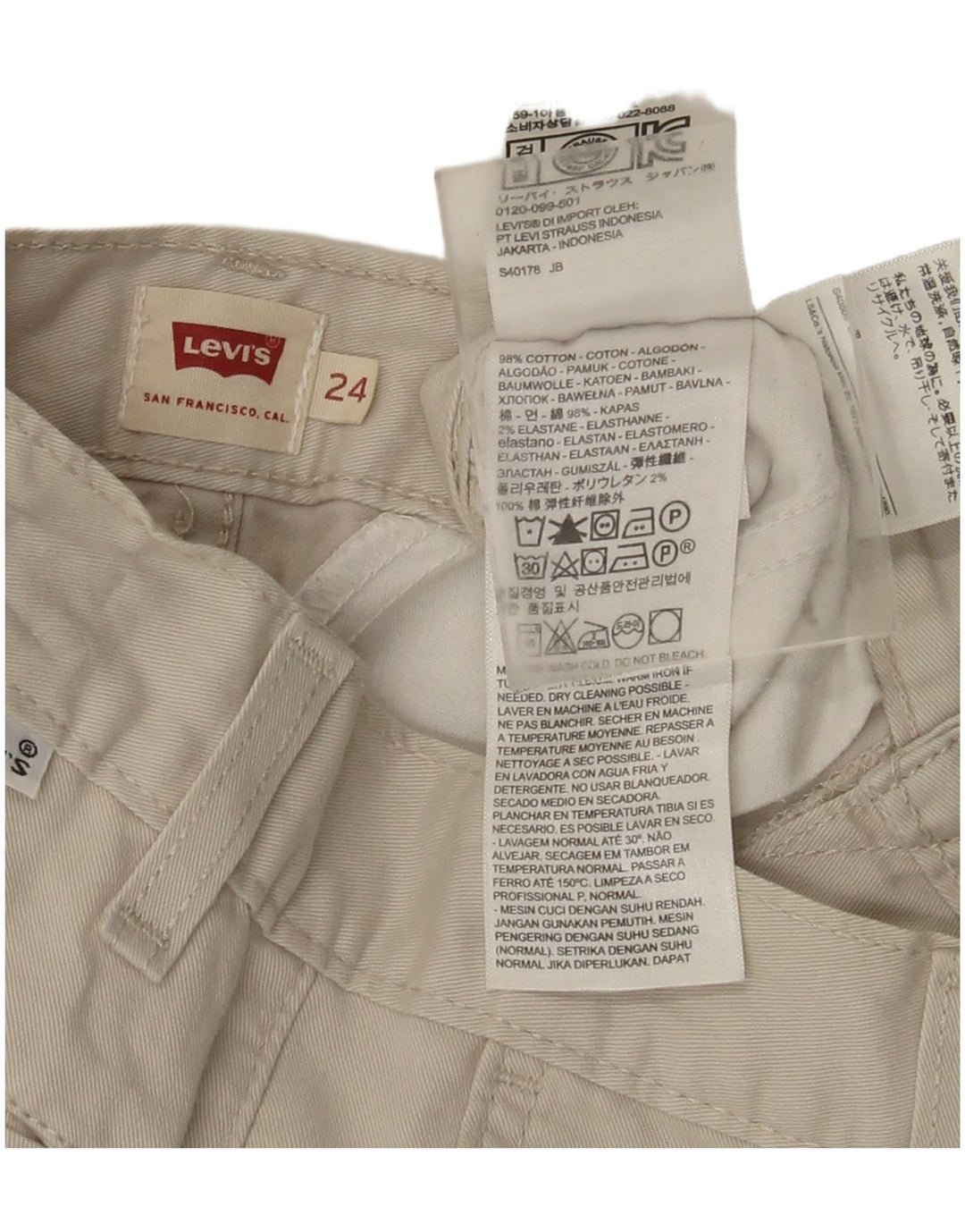 Levi's Damen Chinoshorts W24 XS Beige Baumwolle