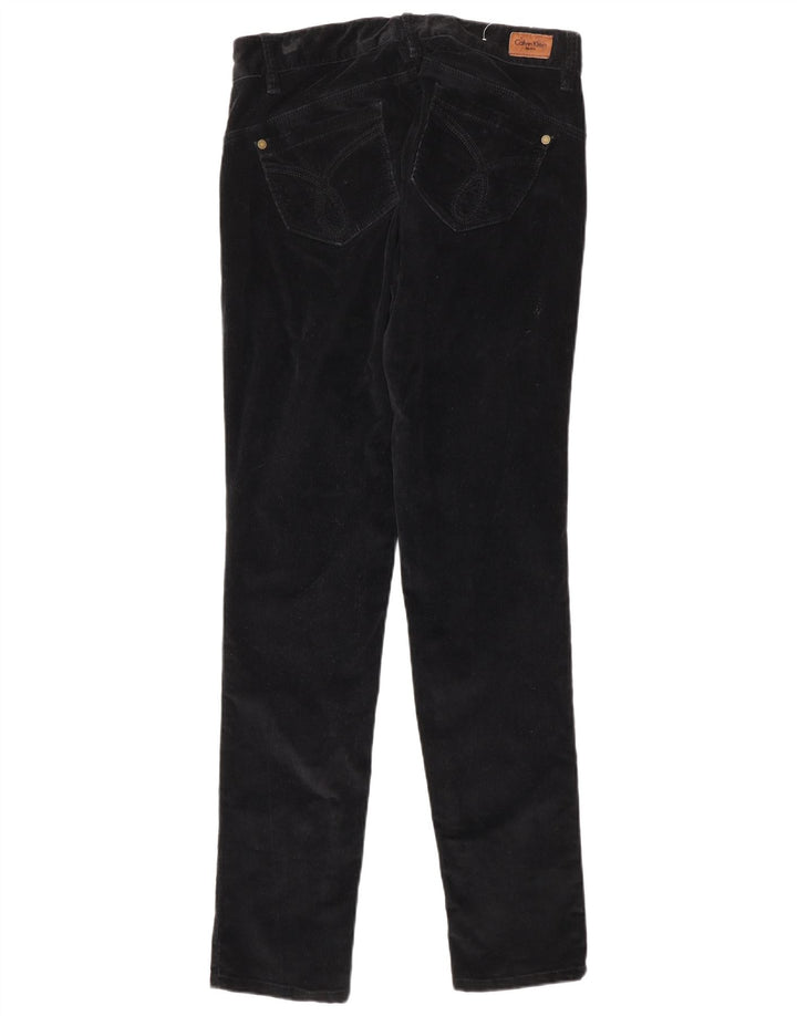 CALVIN KLEIN Damen Skinny Cordhose W27 L32 Schwarze Baumwolle