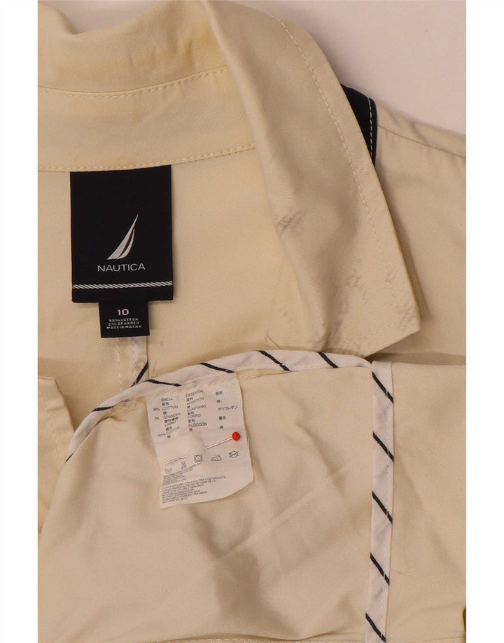 Nautica Damen 3-Knopf-Blazerjacke US 10 Large Beige Baumwolle