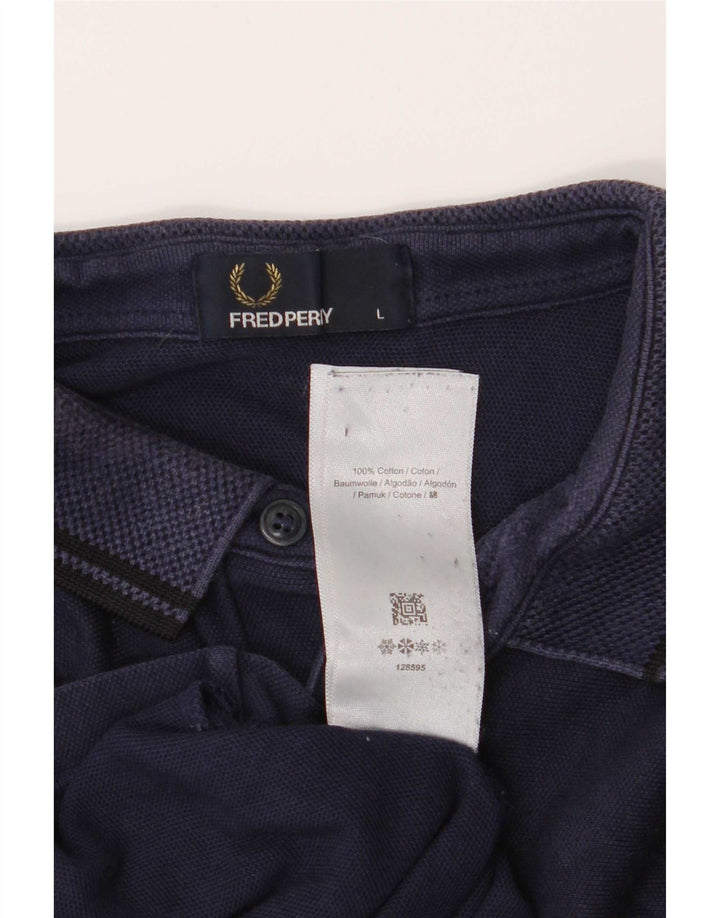 Fred Perry Herren-Poloshirt, große marineblaue Baumwolle