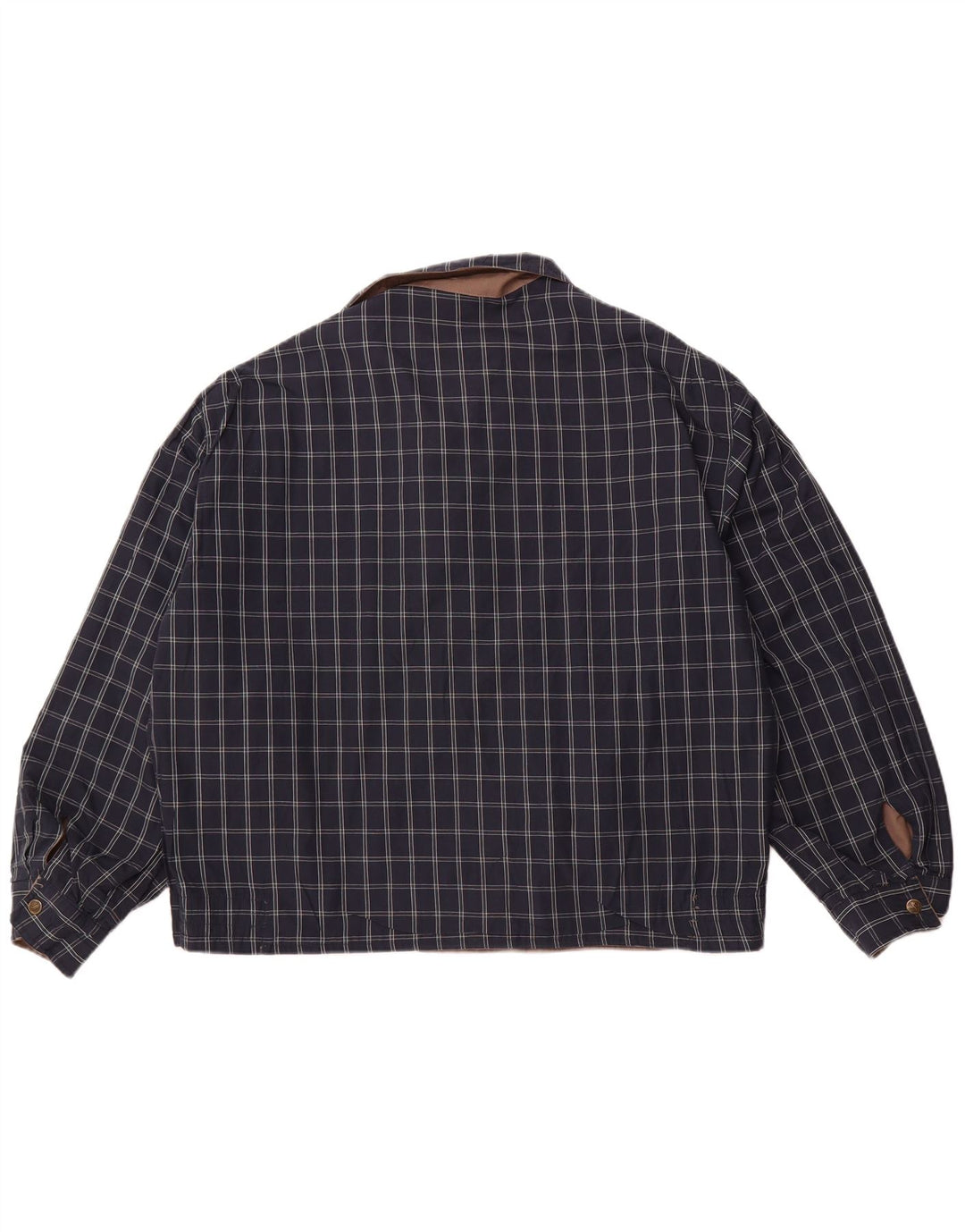 VINTAGE Herren Wendejacke UK 40 Großes braun kariertes Polyester