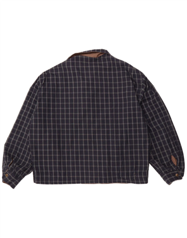 VINTAGE Herren Wendejacke UK 40 Großes braun kariertes Polyester