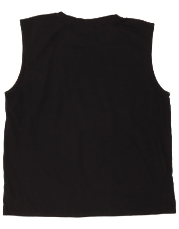 Fila Herren Weste Top 2XL Schwarz Baumwolle