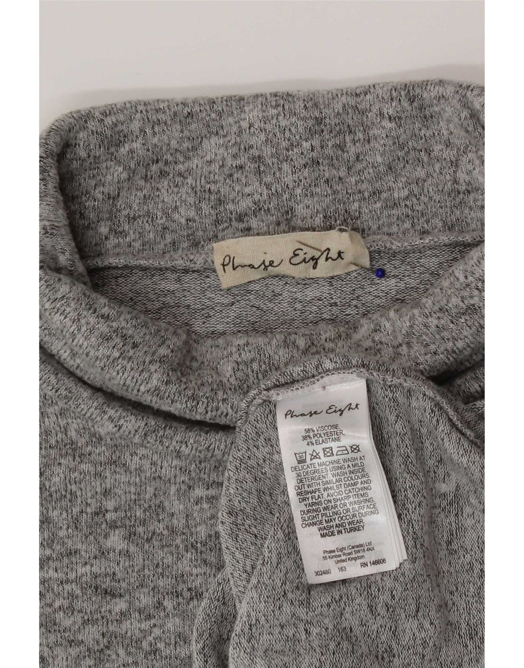 Phase Eight Damen Rollkragenpullover UK 18 XL Graue Viskose