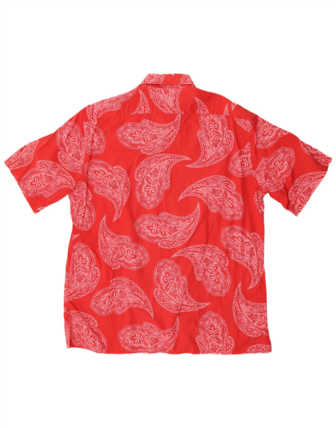 Brooksfield Herren-Kurzarmhemd aus mittelroter Paisley-Baumwolle