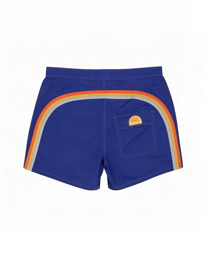 Sundek Herren-Badeshorts aus mittelblauem Colourblock-Nylon