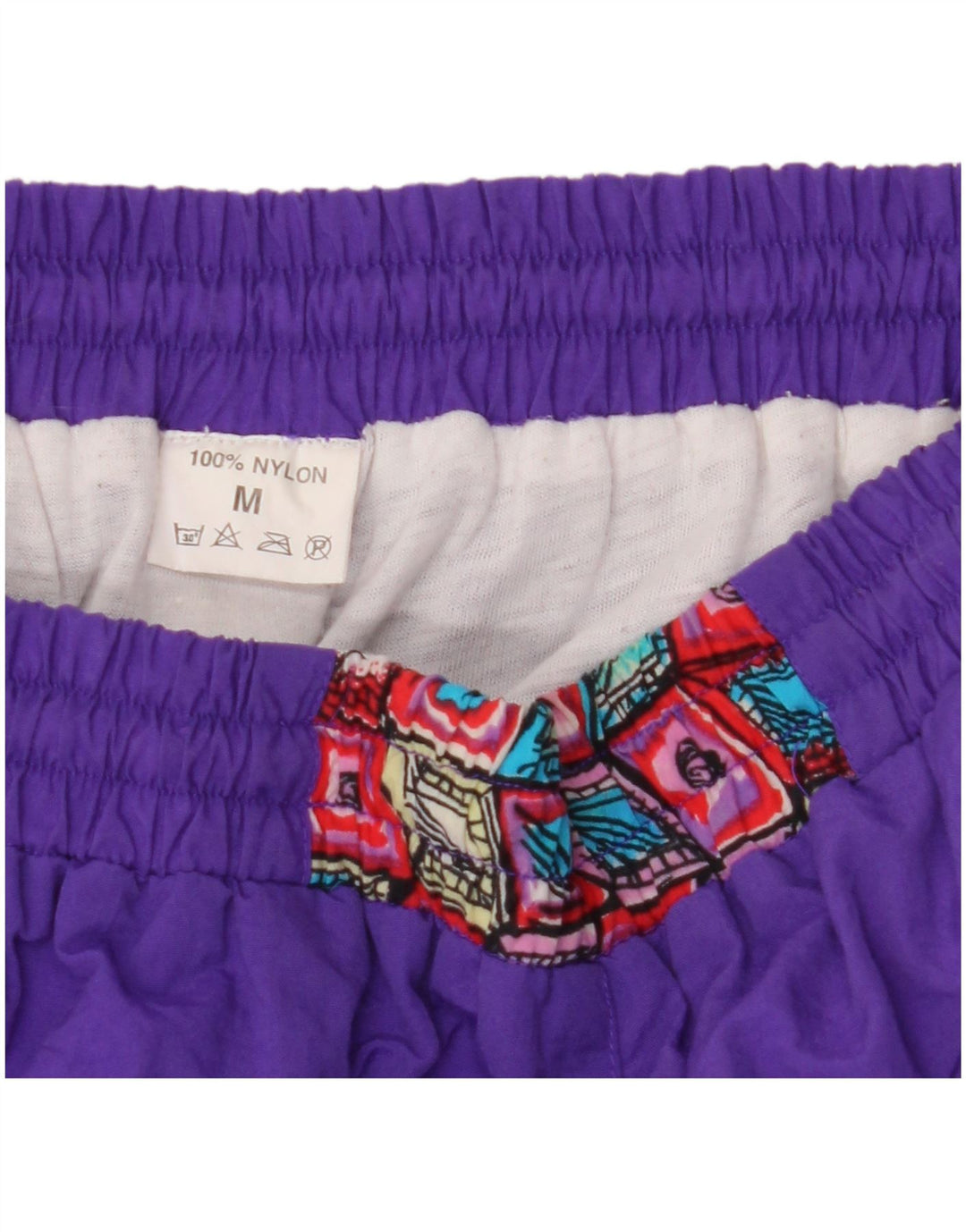 VINTAGE Damen Trainingshose Jogger UK 14 Mittellila Geometrisch